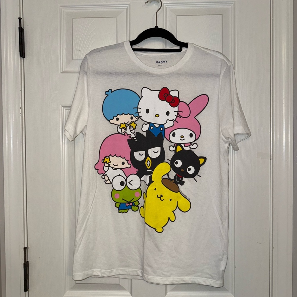 Old Navy White and Blue Short Sleeve Tee with Sanrio Design
